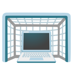 goal net and laptop