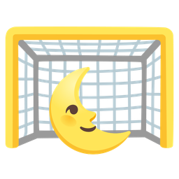 goal net and last quarter moon face