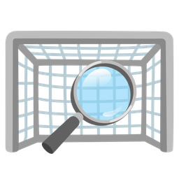goal net and magnifying glass tilted right