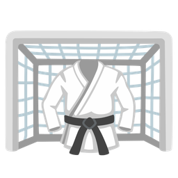 goal net and martial arts uniform