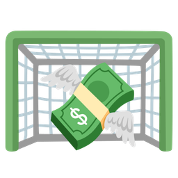 goal net and money with wings