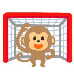 goal net and monkey face