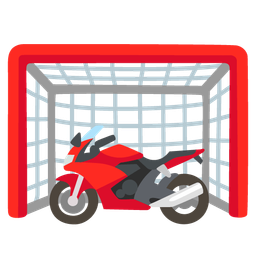 goal net and motorcycle