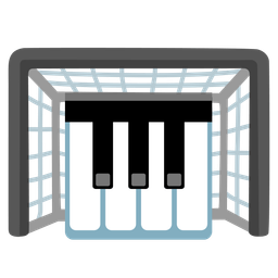 goal net and musical keyboard