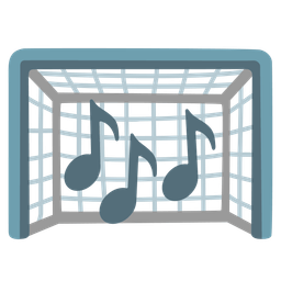 goal net and musical notes