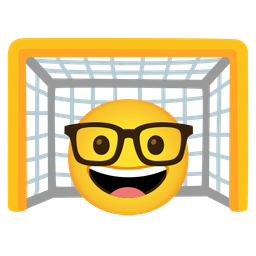 goal net and nerd face