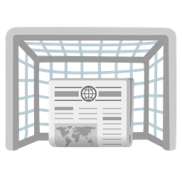 goal net and newspaper
