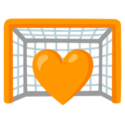 goal net and orange heart