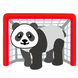 goal net and panda