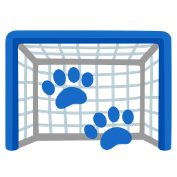 goal net and paw prints