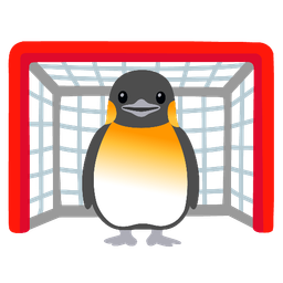 goal net and penguin