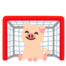 goal net and pig face
