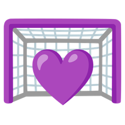 goal net and purple heart