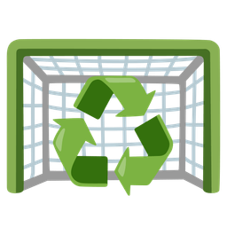 goal net and recycling symbol