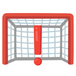 goal net and red exclamation mark