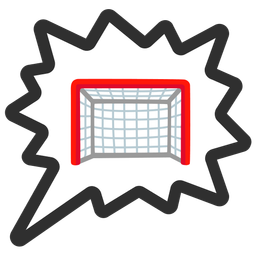 goal net and right anger bubble