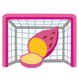 goal net and roasted sweet potato