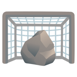 goal net and rock