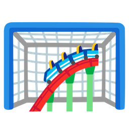 goal net and roller coaster