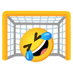 Goal net and Rolling on the floor laughing