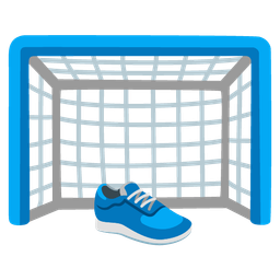 goal net and running shoe