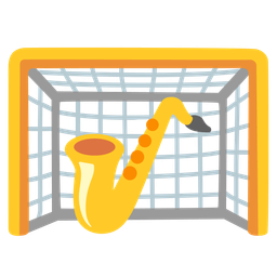 goal net and saxophone