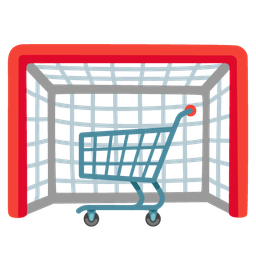 goal net and shopping cart