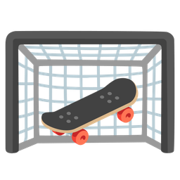 goal net and skateboard