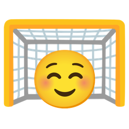 Goal net and Smiling face