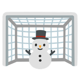 goal net and snowman without snow