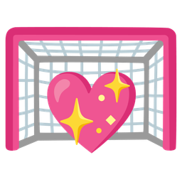 goal net and sparkling heart