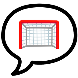 goal net and speech balloon