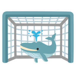 goal net and spouting whale