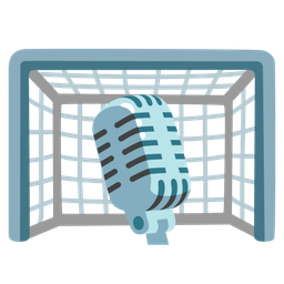 goal net and studio microphone