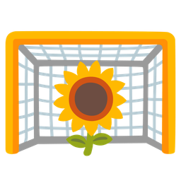 goal net and sunflower