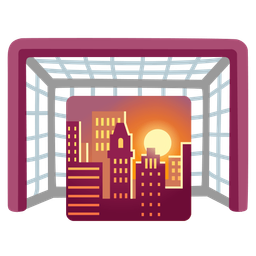 goal net and sunset