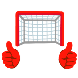 goal net and thumbs up