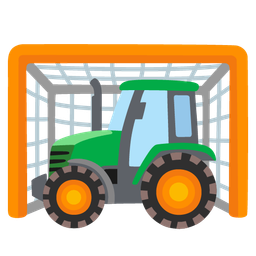 goal net and tractor