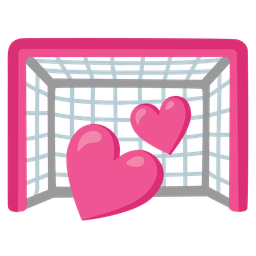 goal net and two hearts