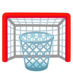 goal net and wastebasket