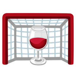goal net and wine glass