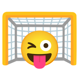 Goal net and Winking face with tongue