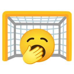 goal net and yawning face
