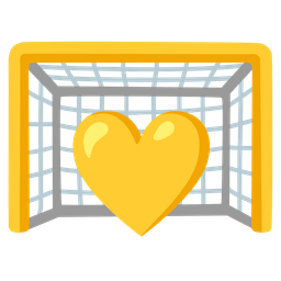 goal net and yellow heart