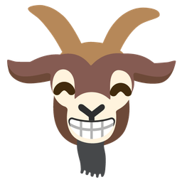 Goat and Beaming face with smiling eyes