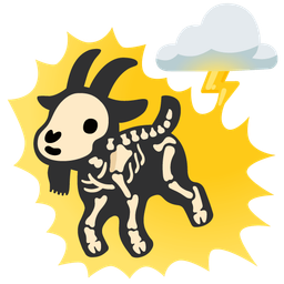 Goat and Cloud with lightning