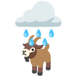 Goat and Cloud with rain