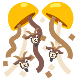 goat and confetti ball