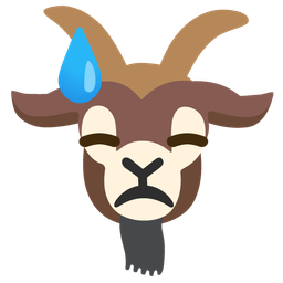Goat and Downcast face with sweat