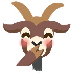 Goat and Face with hand over mouth